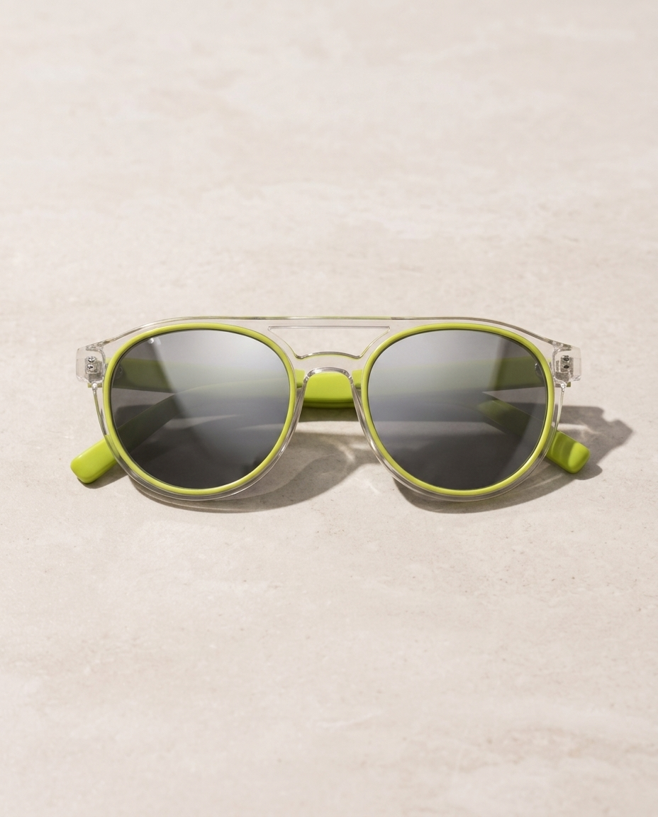 Lime Frost Round Sunglasses